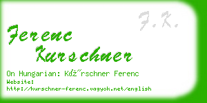 ferenc kurschner business card